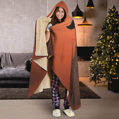Halloween Cute Witch Cat Print Hooded Blanket