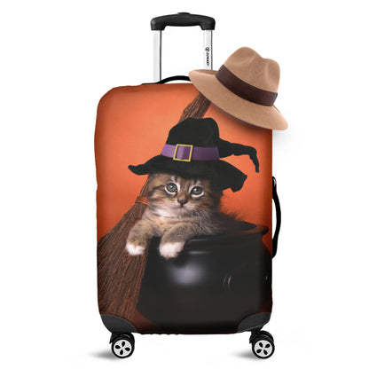 Halloween Cute Witch Cat Print Luggage Cover