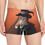 Halloween Cute Witch Cat Print Men's Boxer Briefs