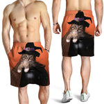 Halloween Cute Witch Cat Print Men's Shorts