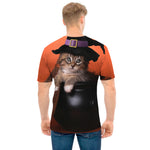 Halloween Cute Witch Cat Print Men's T-Shirt