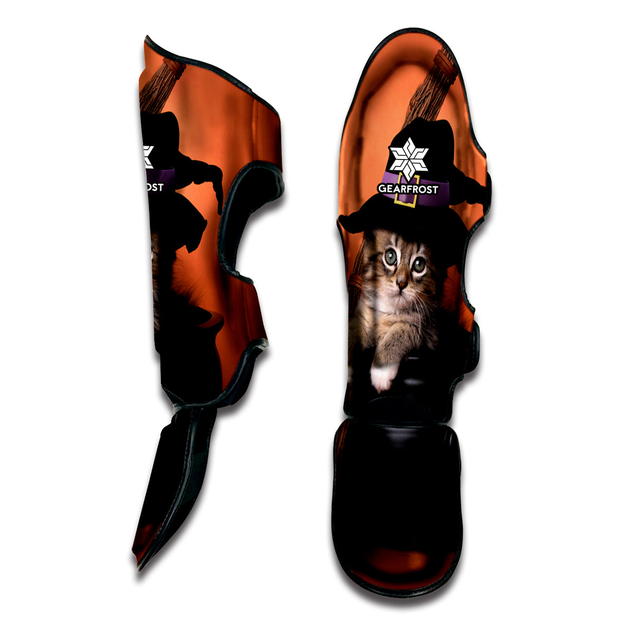 Halloween Cute Witch Cat Print Muay Thai Shin Guard