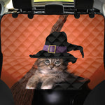 Halloween Cute Witch Cat Print Pet Car Back Seat Cover