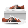 Halloween Cute Witch Cat Print White Low Top Sneakers