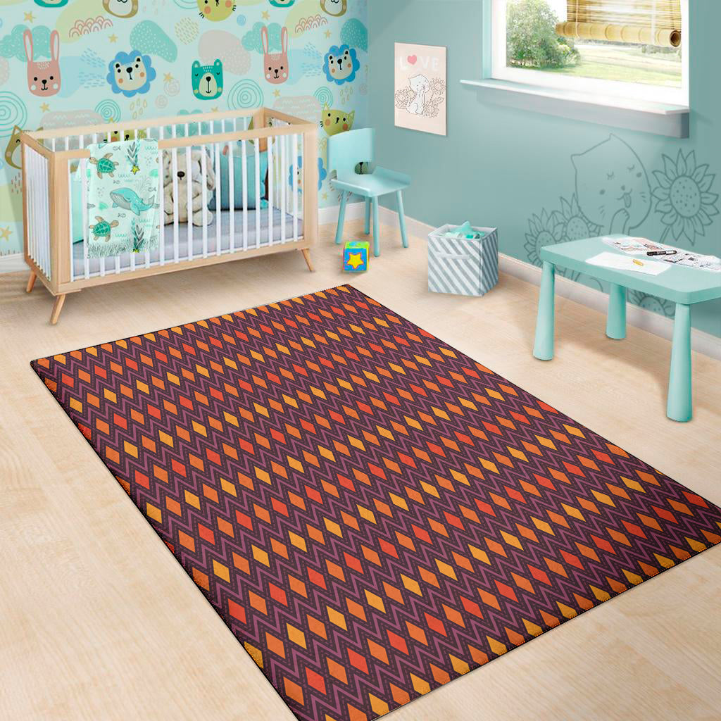 Halloween Diamond Shape Pattern Print Area Rug