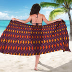 Halloween Diamond Shape Pattern Print Beach Sarong Wrap