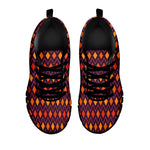 Halloween Diamond Shape Pattern Print Black Sneakers