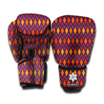 Halloween Diamond Shape Pattern Print Boxing Gloves