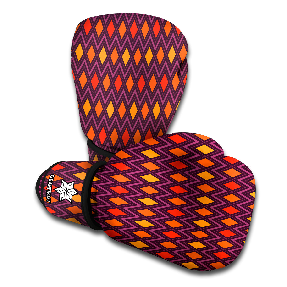 Halloween Diamond Shape Pattern Print Boxing Gloves