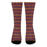 Halloween Diamond Shape Pattern Print Crew Socks