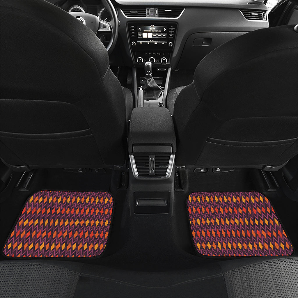 Halloween Diamond Shape Pattern Print Front and Back Car Floor Mats