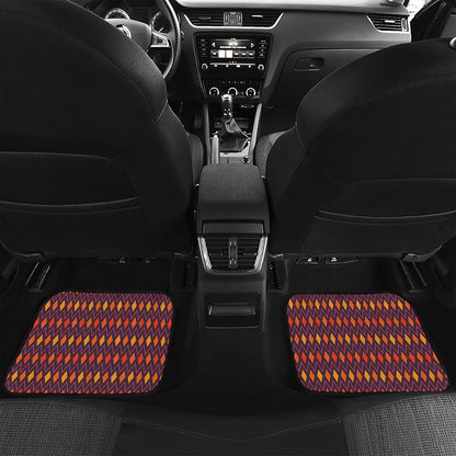 Halloween Diamond Shape Pattern Print Front and Back Car Floor Mats