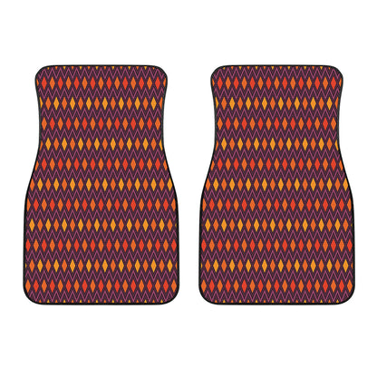 Halloween Diamond Shape Pattern Print Front Car Floor Mats