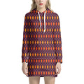 Halloween Diamond Shape Pattern Print Pullover Hoodie Dress