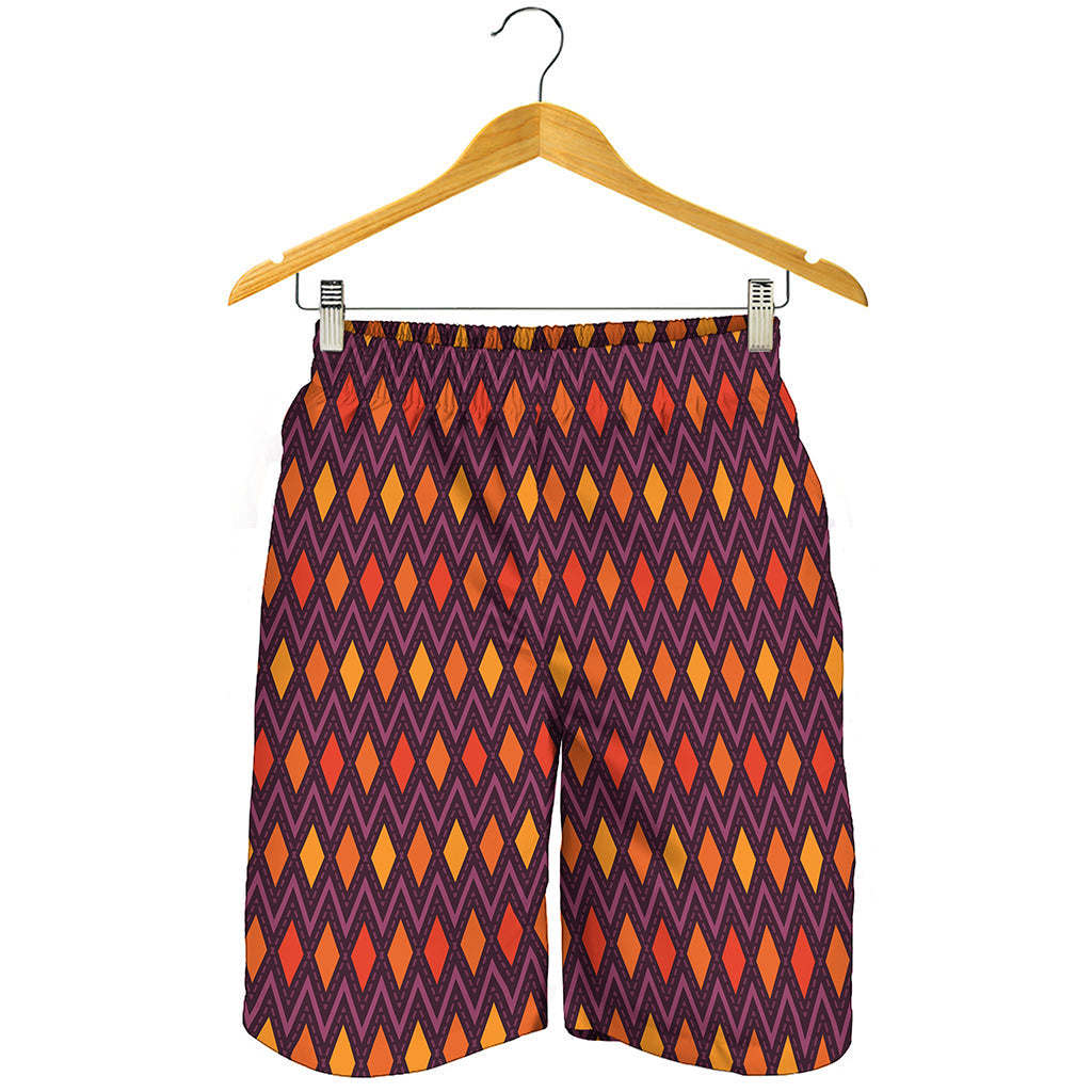 Halloween Diamond Shape Pattern Print Men's Shorts