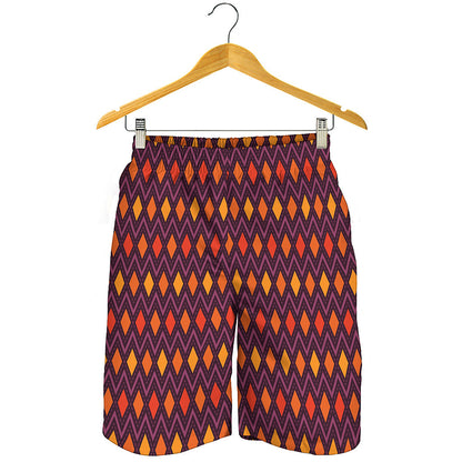 Halloween Diamond Shape Pattern Print Men's Shorts
