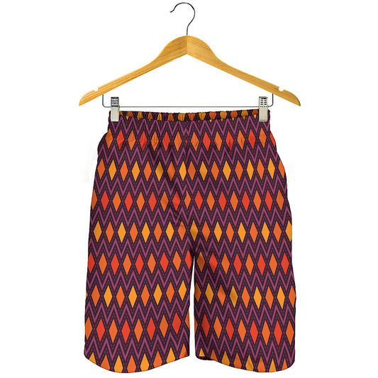 Halloween Diamond Shape Pattern Print Men's Shorts