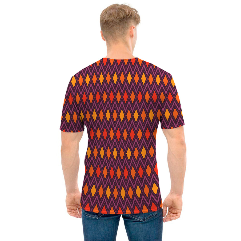 Halloween Diamond Shape Pattern Print Men's T-Shirt