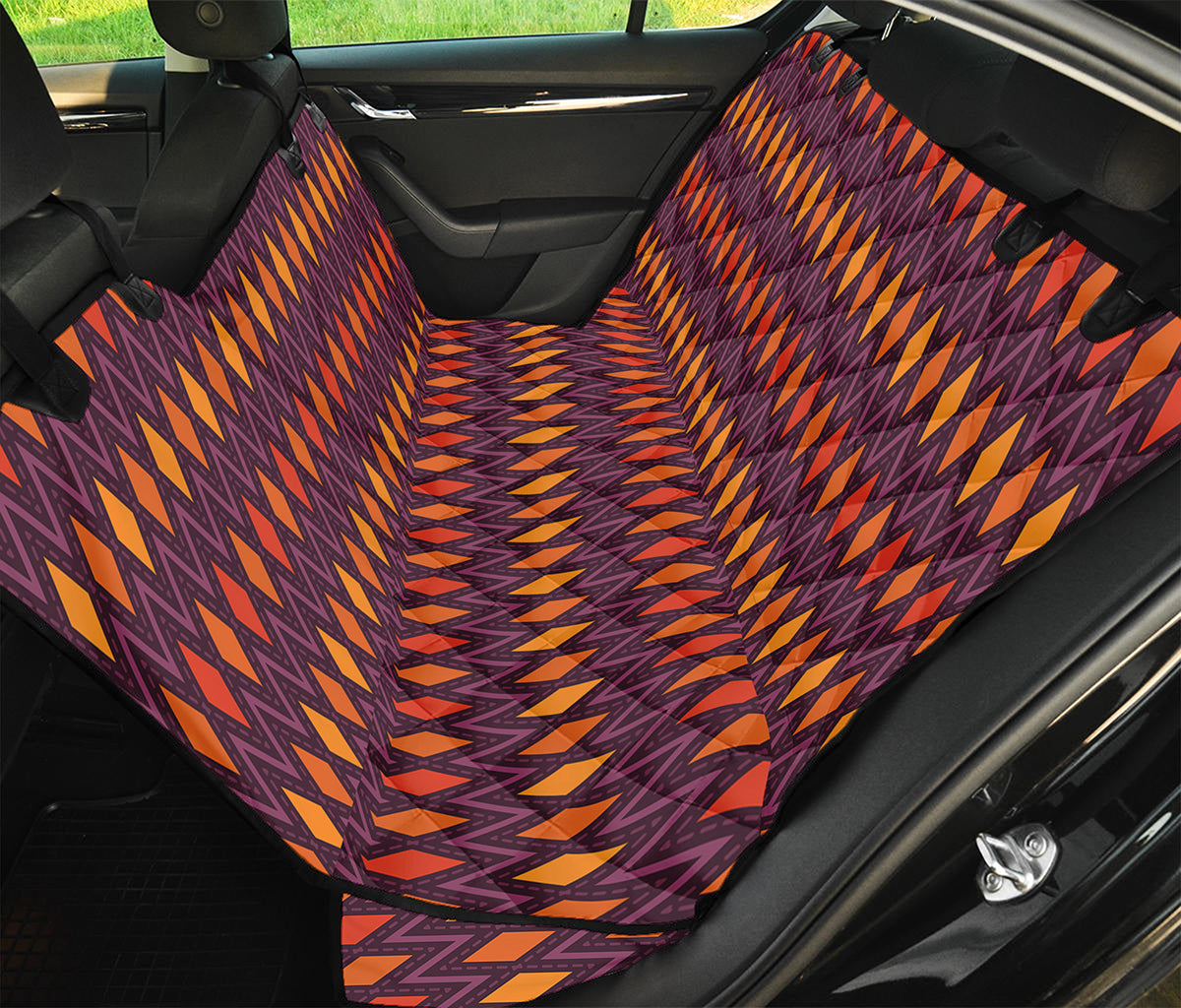 Halloween Diamond Shape Pattern Print Pet Car Back Seat Cover