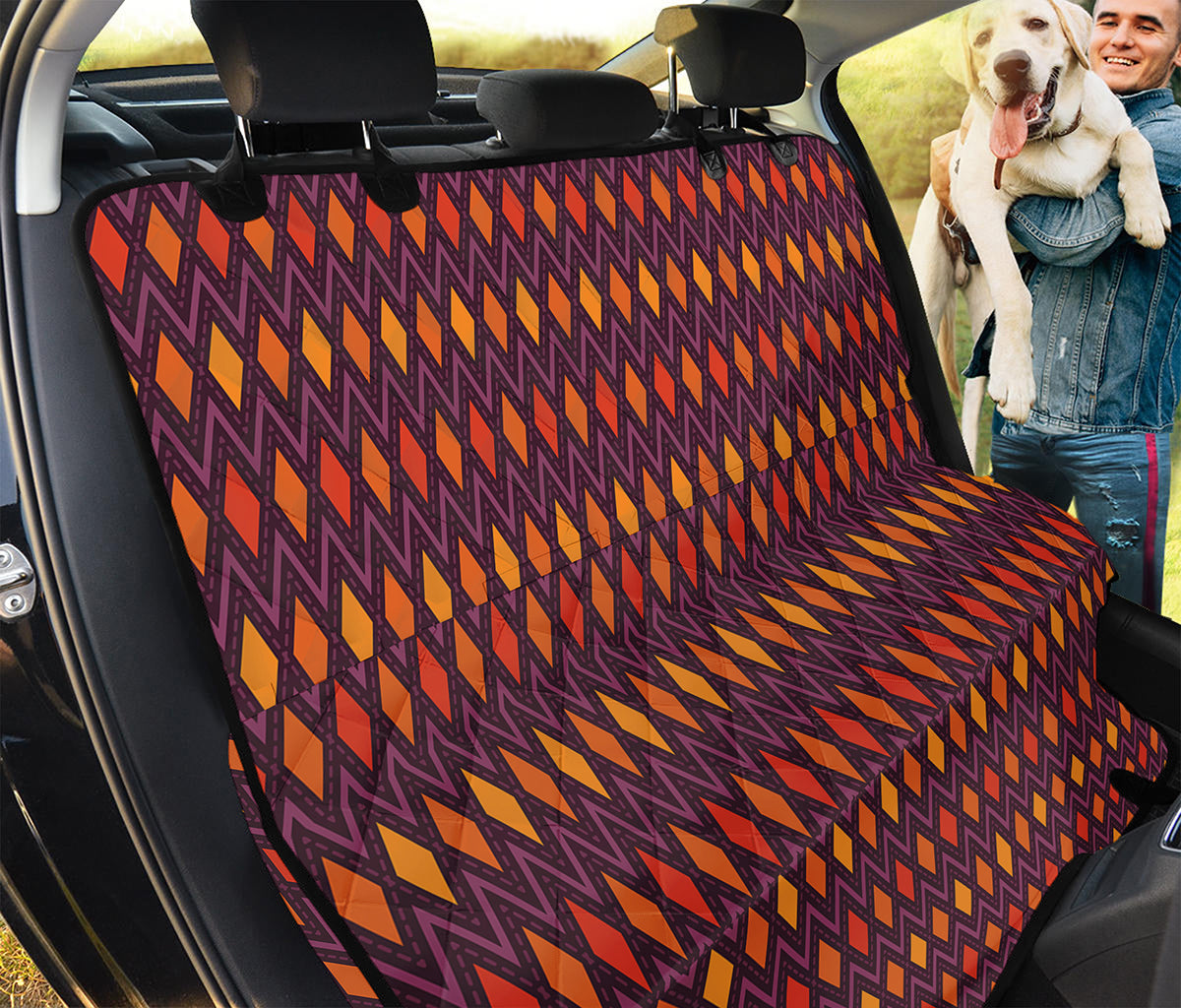 Halloween Diamond Shape Pattern Print Pet Car Back Seat Cover