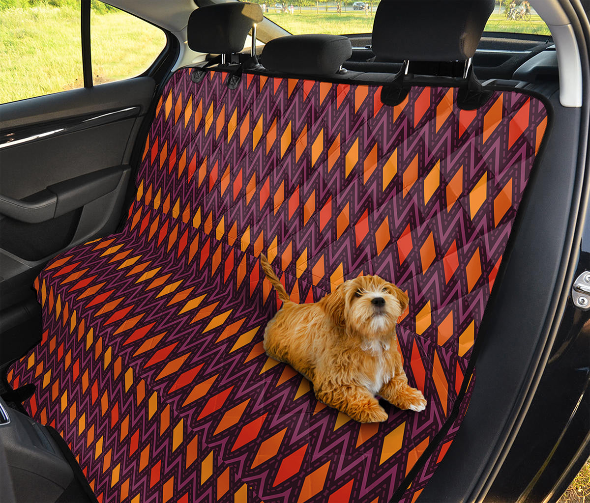 Halloween Diamond Shape Pattern Print Pet Car Back Seat Cover