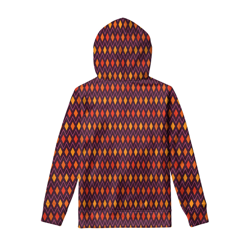 Halloween Diamond Shape Pattern Print Pullover Hoodie
