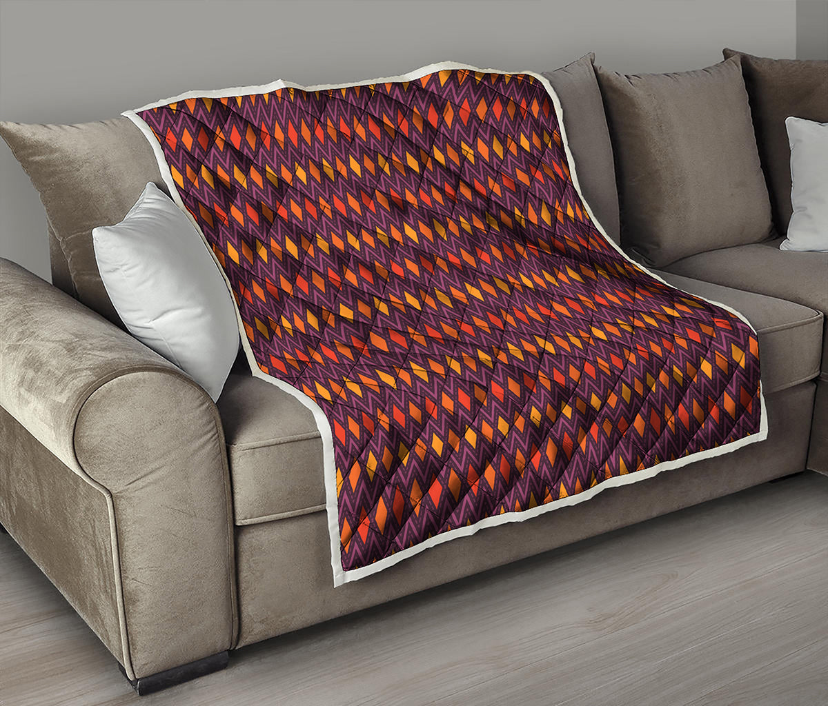 Halloween Diamond Shape Pattern Print Quilt