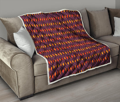 Halloween Diamond Shape Pattern Print Quilt