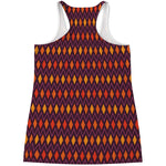 Halloween Diamond Shape Pattern Print Women's Racerback Tank Top