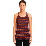 Halloween Diamond Shape Pattern Print Women's Racerback Tank Top