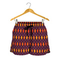 Halloween Diamond Shape Pattern Print Women's Shorts