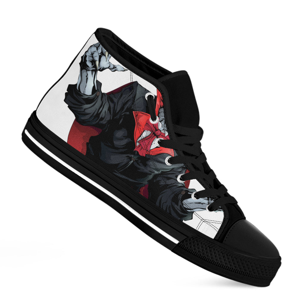 Halloween Evil Vampire Print Black High Top Shoes