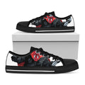 Halloween Evil Vampire Print Black Low Top Sneakers
