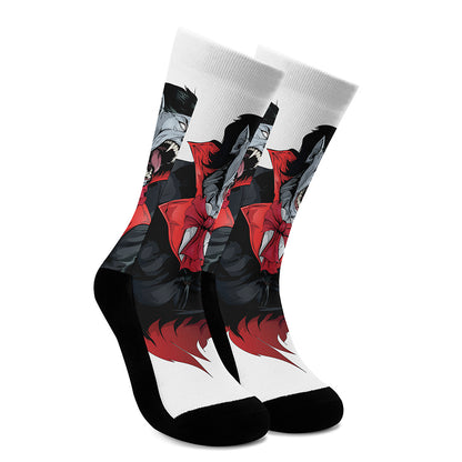 Halloween Evil Vampire Print Crew Socks