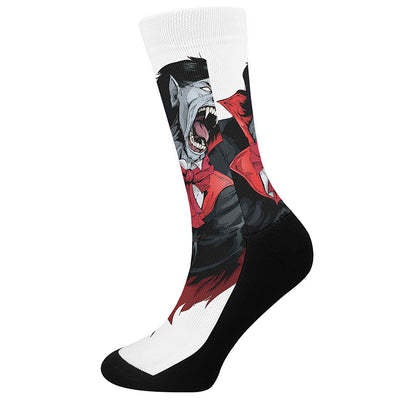 Halloween Evil Vampire Print Crew Socks