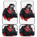 Halloween Evil Vampire Print Front and Back Car Floor Mats