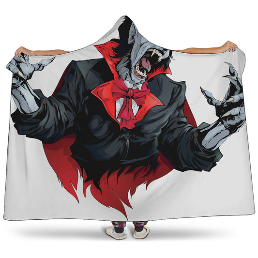 Halloween Evil Vampire Print Hooded Blanket