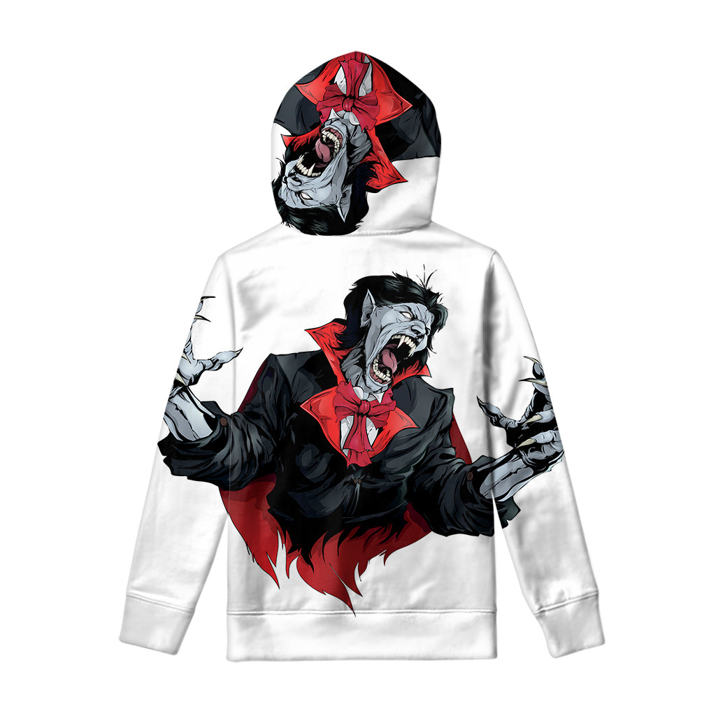 Halloween Evil Vampire Print Pullover Hoodie