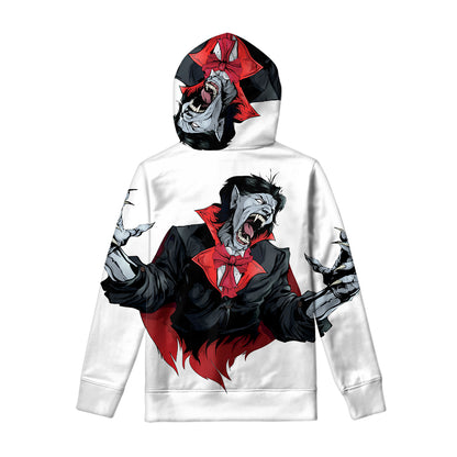 Halloween Evil Vampire Print Pullover Hoodie