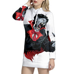 Halloween Evil Vampire Print Pullover Hoodie Dress