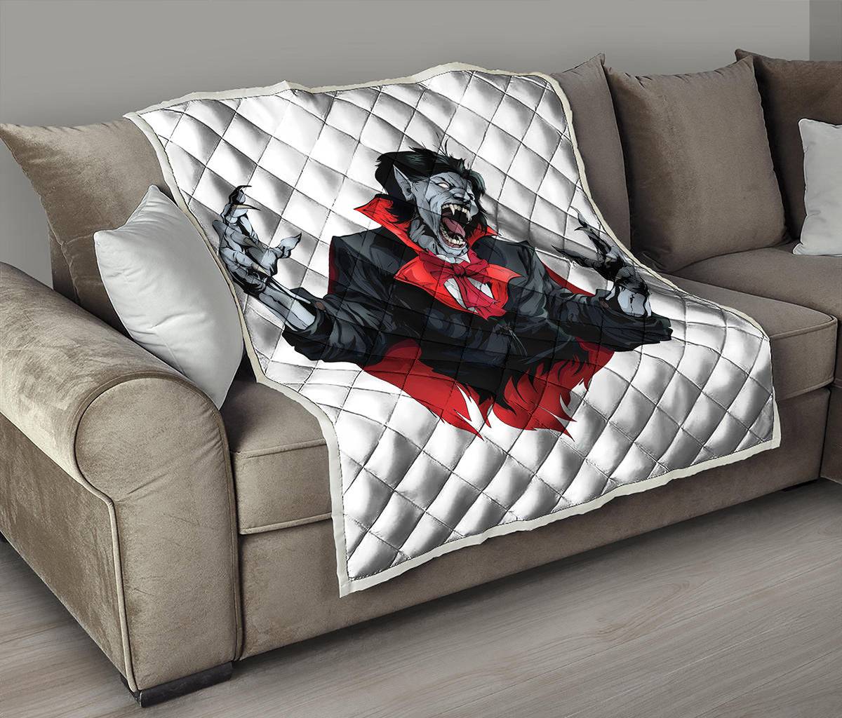 Halloween Evil Vampire Print Quilt