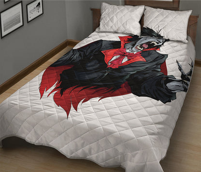Halloween Evil Vampire Print Quilt Bed Set