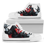 Halloween Evil Vampire Print White High Top Shoes