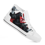Halloween Evil Vampire Print White High Top Shoes