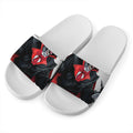 Halloween Evil Vampire Print White Slide Sandals