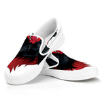 Halloween Evil Vampire Print White Slip On Shoes