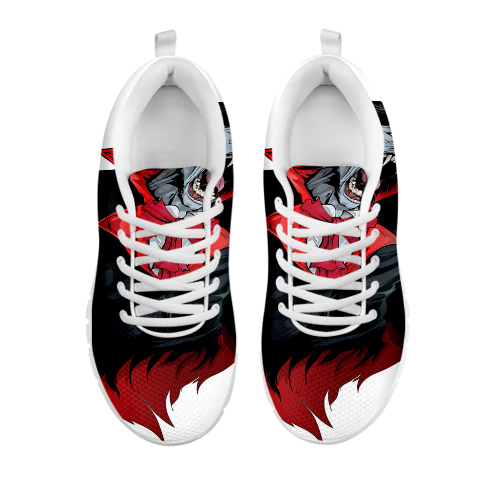 Halloween Evil Vampire Print White Sneakers