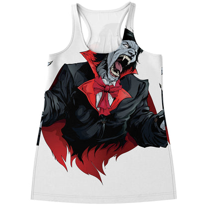 Halloween Evil Vampire Print Women's Racerback Tank Top