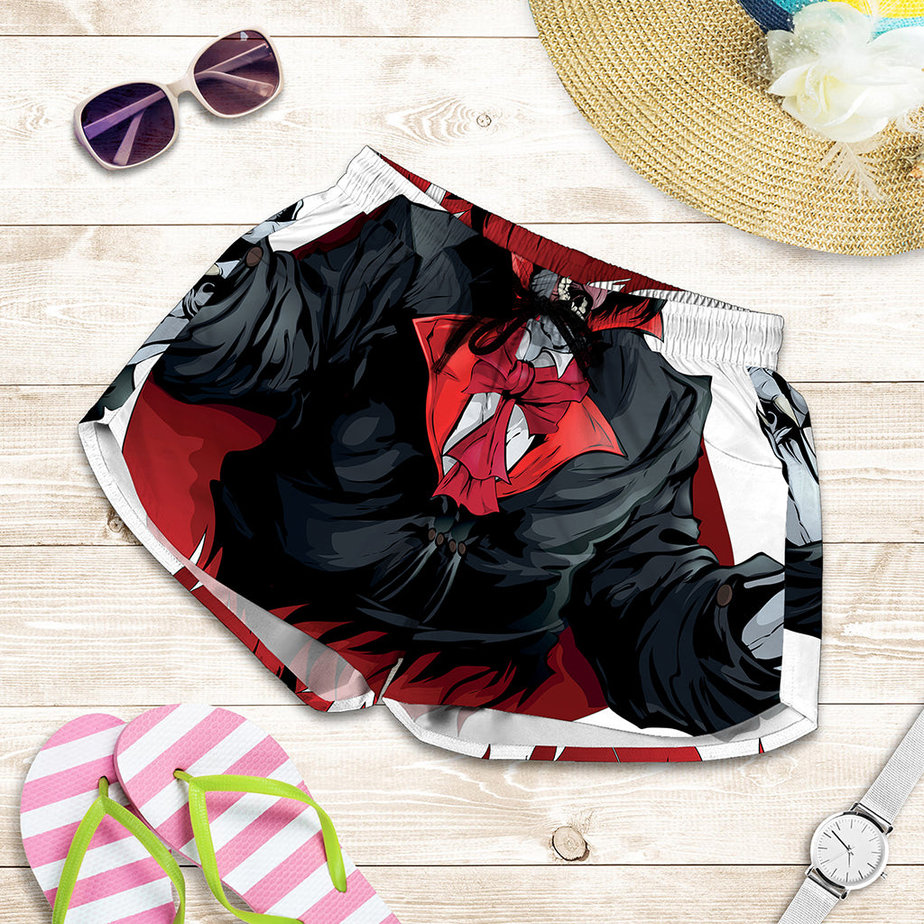 Halloween Evil Vampire Print Women's Shorts