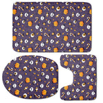 Halloween Eyeball Pattern Print 3 Piece Bath Mat Set